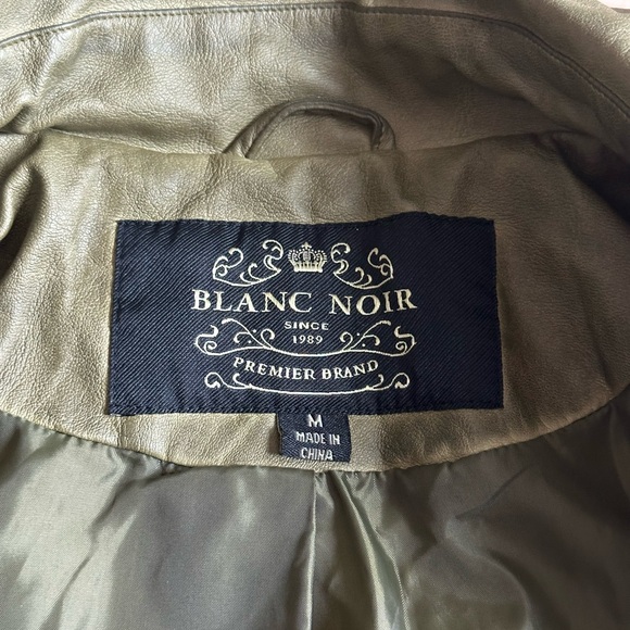 Blanc Noir army green leather jacket - Picture 5 of 6